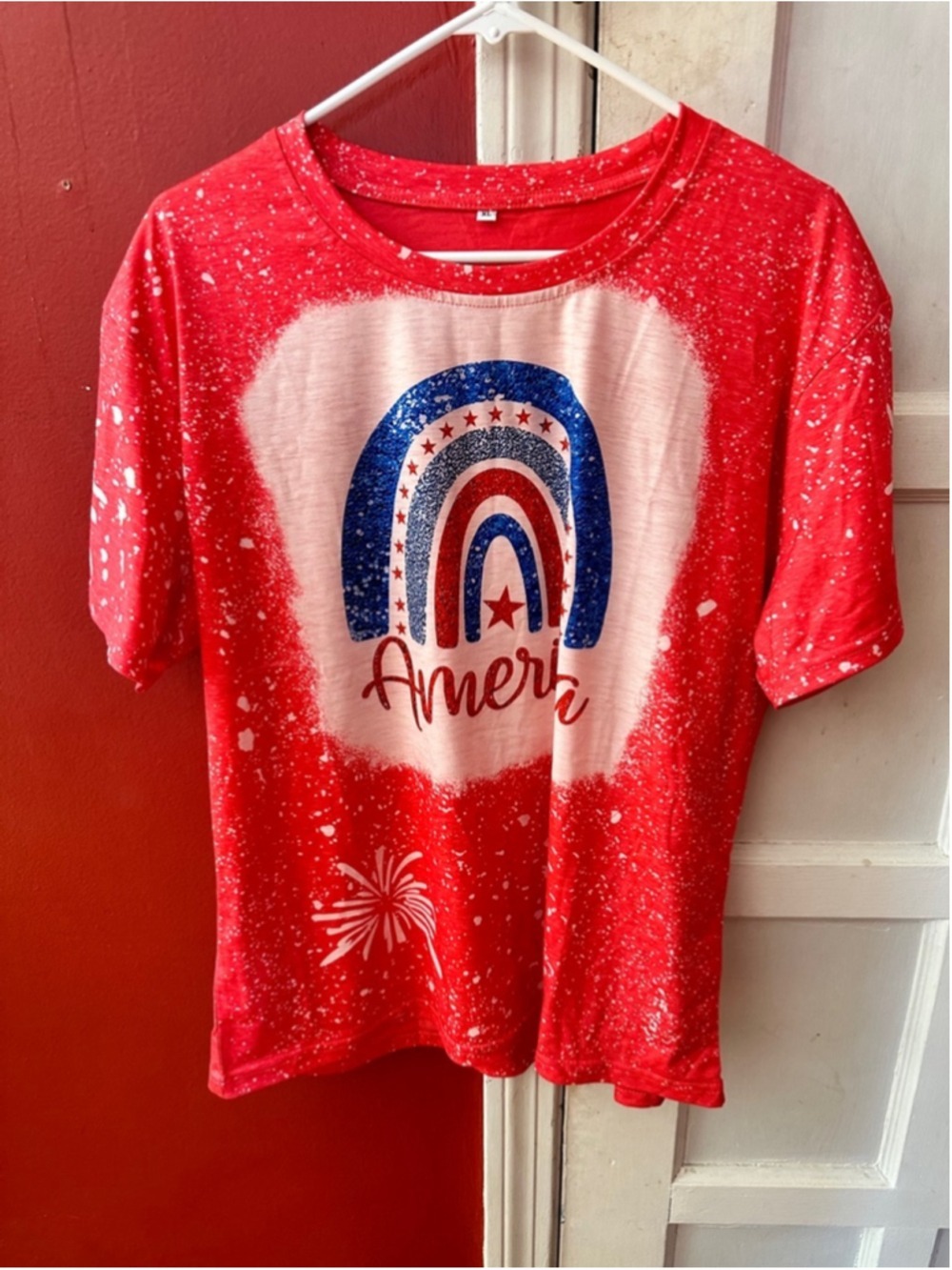Rainbow American Flag Shirt Patriotic Shirt 4th of July Memorial Day Tshirt - Picture 5 of 10